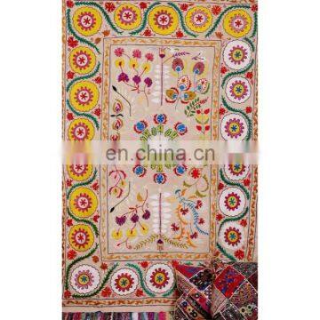 Suzani Blanket Fabric Quilt Handmade Indian Suzani Bedding Hand Embroidered Suzani Tapestry