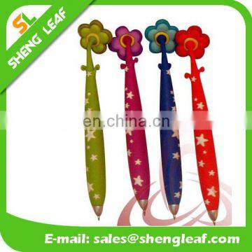 Logo printing new model pvc rubber ballpoint pen