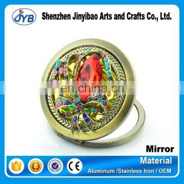 Luxury Crystal Rhinestone Makeup Mirror Pocket Compact Mirror for sale