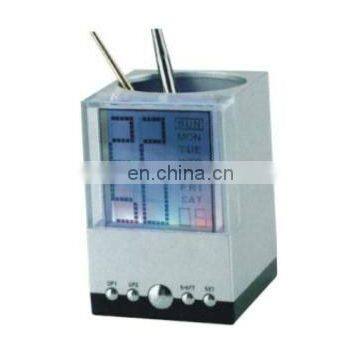 Digital Desktop Clock with Pen Holder