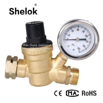 2018 Hot Sell Adjustable Brass Water Pressure Regulator With Gauges