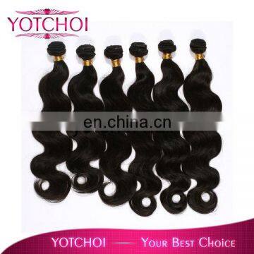 Hot selling double drawn weft body wave virgin malaysian wholesale human hair weave