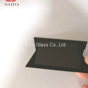 0.7mm Chemical Strengthened Custom OEM Cut to Size Irregular Shape V Shape Glass With Semi-transparent Black Color photo-4