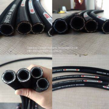 SAE 100 R2AT BLACK HYDRAULIC RUBBER BRAIDED HOSE