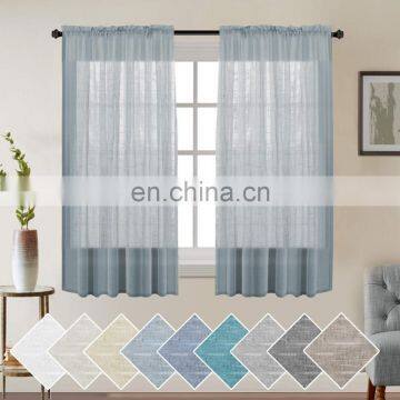 Natural Rod Pocket Sheers Curtain Rich Quality Linen Look Sheer Curtains