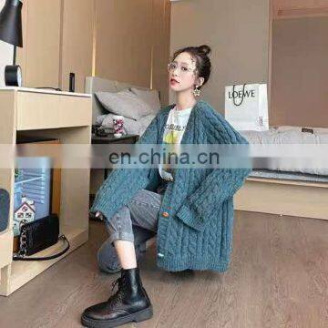 Winter Women Long Cardigan Sweater New Fashion Thick Coarse Wool Sweater Female Knitted Sweaters Tops Coat photo-4