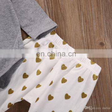 Valentine's Day Outfits Newborn Baby Boy Solid Gray Romper & White Heart Print Pants & Headband Outfits Set photo-4