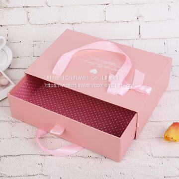 Drawer Tote Bag Candy Box Pink Wedding Candy Gift Box Customizable Paper Box photo-3