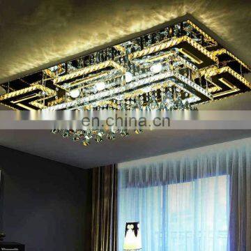 Factory Stock Modern Minimalist Ceiling Lamp Crystal Rectangular Lamp for Bedroom Dining Room photo-3