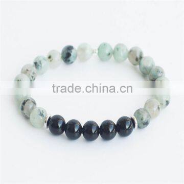 FULL-0325 High popular men beaded amazonite stone bracelet