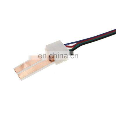 12mm Width 4 Pin Solderless LED Strip Corner Connector Flat Cable Connector Terminal With Wires