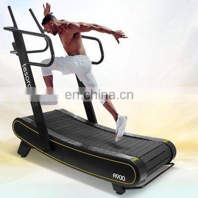 commercial exercise running machine non-motorized curved treadmill self-generating manual running machine