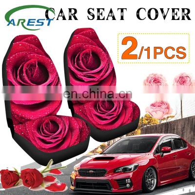 Romantic Roses Seat Cover Front Rear Seat Covers Protector Interior Universal Cushion Styling Seat Protection Car Accessories