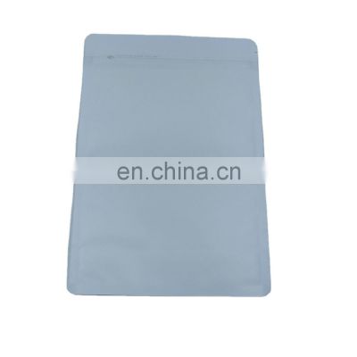 Matt White Side Window Eight Side Sealing Bag Zipper Flat Bottom Bag For Wholesale Custom Printing