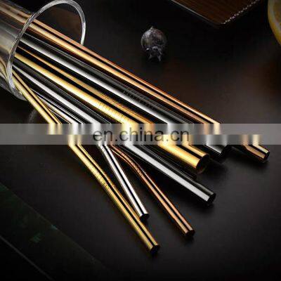 Reuseable Stainless Steel Rose Gold Straws Sale High Quality 304 Stainless Steel Straw