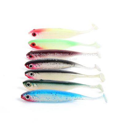 DUUV 7cm 2.5g High Quality Soft Plastic PVC Worm Bait Lure Screw T Tail Wobblers jig Head Soft Fishing Lure