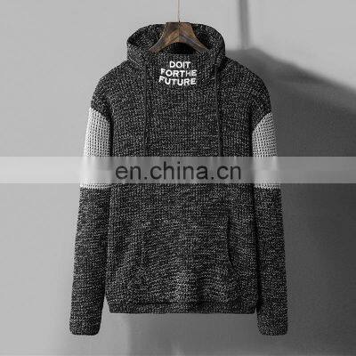 Merchant Direct Sale Half High Neck Pullover Hooded Loose Knit Men's Men's Sweater