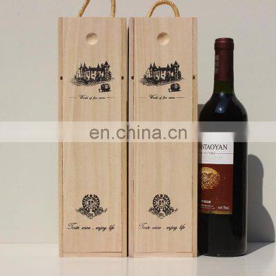 Factory Price Pine Paulownia Single Wooden Wine Box photo-2