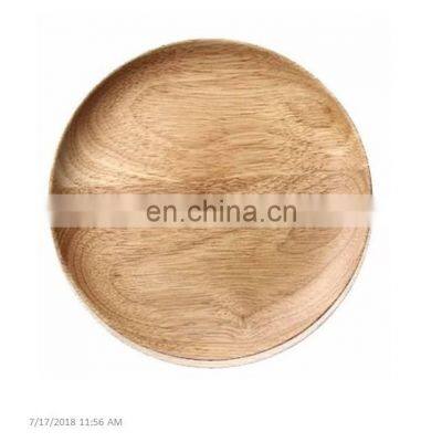 Eco-Friendly Round Design Wooden Dish Plate photo-2
