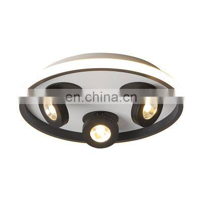 Modern bedroom living room antiglare Ceiling spot led Black surface dimmable ceiling light adjustable cob led spotlights