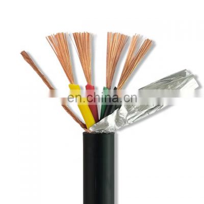 High Quality 4C Black Pvc Shielded Wire Floor Control Cable Aluminum Foil Braid Od5.9 Ladder Control Cable