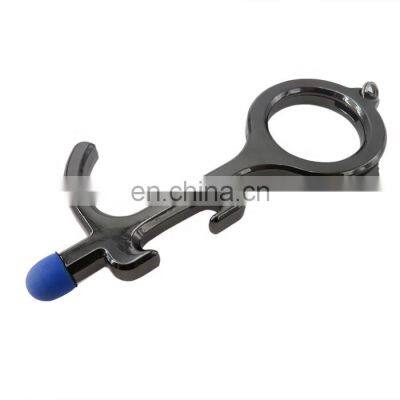 Factory Multi Function Mobile Phone Stand Metal No Touch Keychain Bottle Opener Tool photo-2