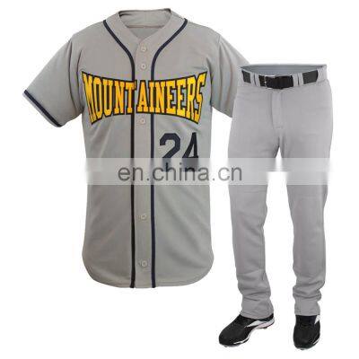 Customize Digital Prints Baseball Uniforms 100% polyester striped baseball jersey uniform