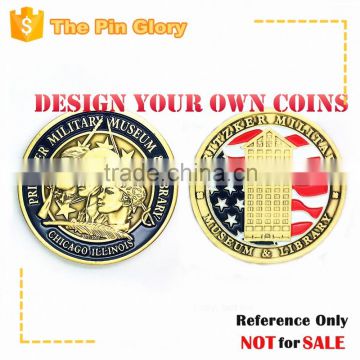 3D challenge coin memorial antique gold coin cheap custom challenge coins