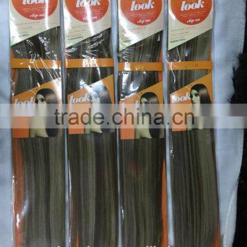 The Look Gold 22 Synthetic hair weave with clips,7pcs clips on 22" weave,17clips/100g/pcs ,color P10-16