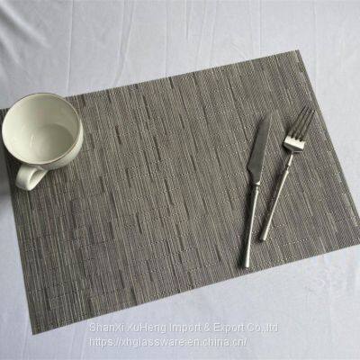Japanese Style Eco-friendly Rectangle Woven PVC Non Slip Plastic Desk Mat Table Placemat photo-4