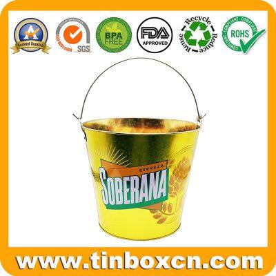 3L/5L/8L Customized Heineken Galvanized Tin Ice Bucket With Double Sides Printing and Handle For Beer photo-3