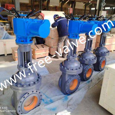 Electric Operated High Pressure Ceramic Lined Knife Gate Valve photo-3