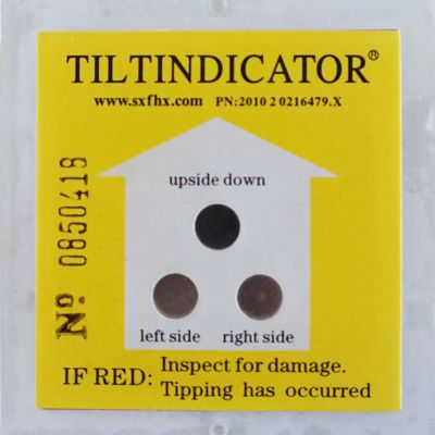 65° TiltIndicator Tiltwatch labels produced with twenty years experiences