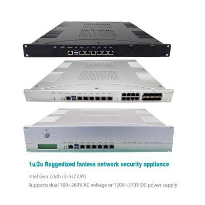 Industrial firewall appliance Fanless Ruggedized network hardware supports Dual 100~260V AC Voltage or 120V~370V DC in for industry network firewall