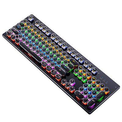 Real mechanical esport punk keyboard cool dynamic lighting effects Round keys usb backlit gaming keyboard