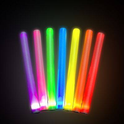 Nicro Glowing Colorful Sponge Stick Concert Cheer Foam Glow Stick Neon Party Supplies Colorful Led Light Glow Foam Stick
