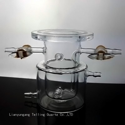 Quartz Double Wall Jacketed Tempering Photocatalytic Reactor Photocatalysis Cell