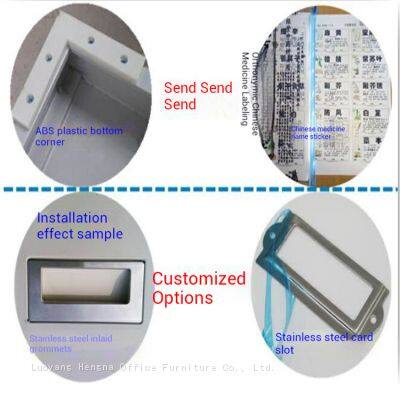 Professional Red TCM Herb Cabinet-HBC457| Partitioned Metal Storage Unit With ABS Plastic Feet for Acupuncture and Wellness Centers photo-5