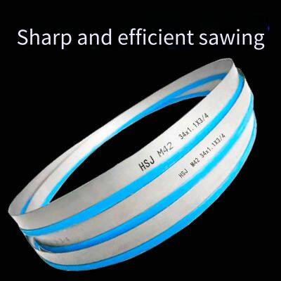 Hong Sheng Jie Bimetal Band Saw Blades for Cutting Copper and Aluminum, 4320*34, Wide Tooth Groove Design for More Efficient Cutting of Aluminum and Copper