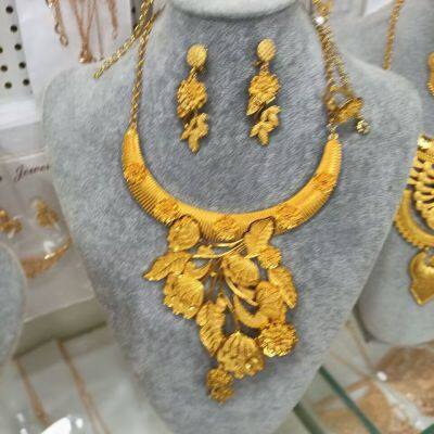Brunei Style 24K Gold Plated Jewelry Set, High Quality Bridal Jewelry for African Wedding, Wholesale From 12 Pieces.