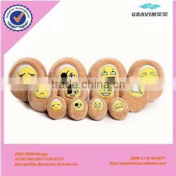 Custom funny plush stuffed emoji emotion egg for baby toys