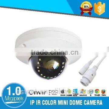 H.264 2.8mm fixed lens 1.0MP 720 HD IP Color IR Surveillance Mini Dome CCTV Camera