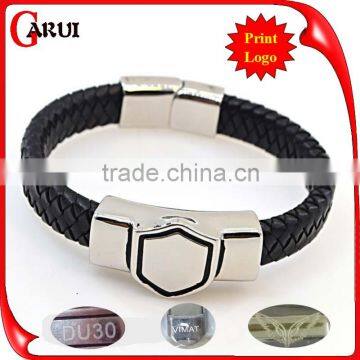 logo tag bracelet blanks metal mens leather bracelets engraved