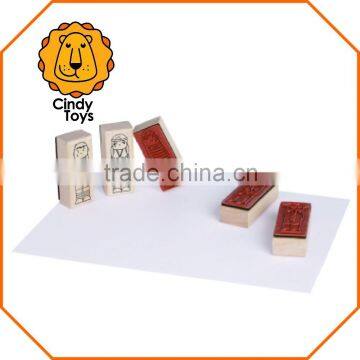 Wooden Rubber Stamps What's up - With the Boys ? 5 Pcs for Kids photo-2