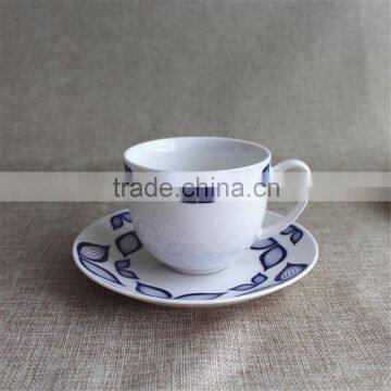 10.5 Inch Broadside Round Shape Porcelain White Glazed Blue Lotus Flower Decrated Inexpensive Hebei Factory 20PCS Ceramic Dinner photo-4