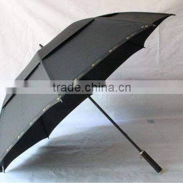 2 canopy good golf umbrella with rubber handle