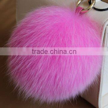 Hang On Bag Phone Carkey Fashion Charm Girls Real Racoon Fox Fur Key Chain