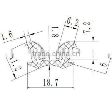 Pl astic and flocking weatherstrips /Rubber edge trim/rubber weatherstrips