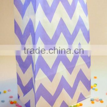 Light Purple Chevron Party Favor Bags - Treat Candy Baking Gifts Cookies Paper Bag