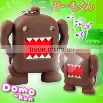 Hot Sale Cartoon Figure Domo Led Flashlight Soundable Key Chain